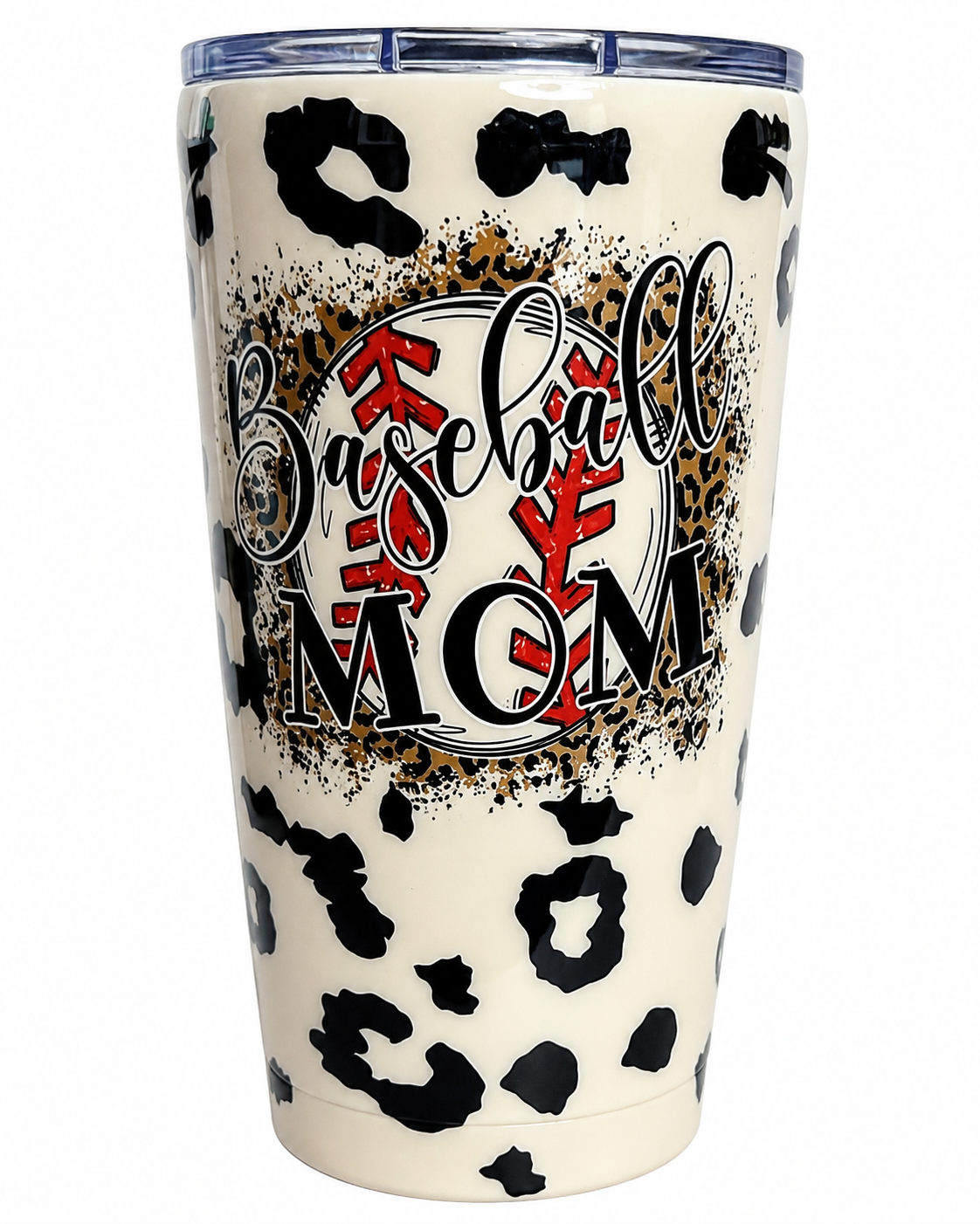 Baseball Mom Leopard Print Tumbler
