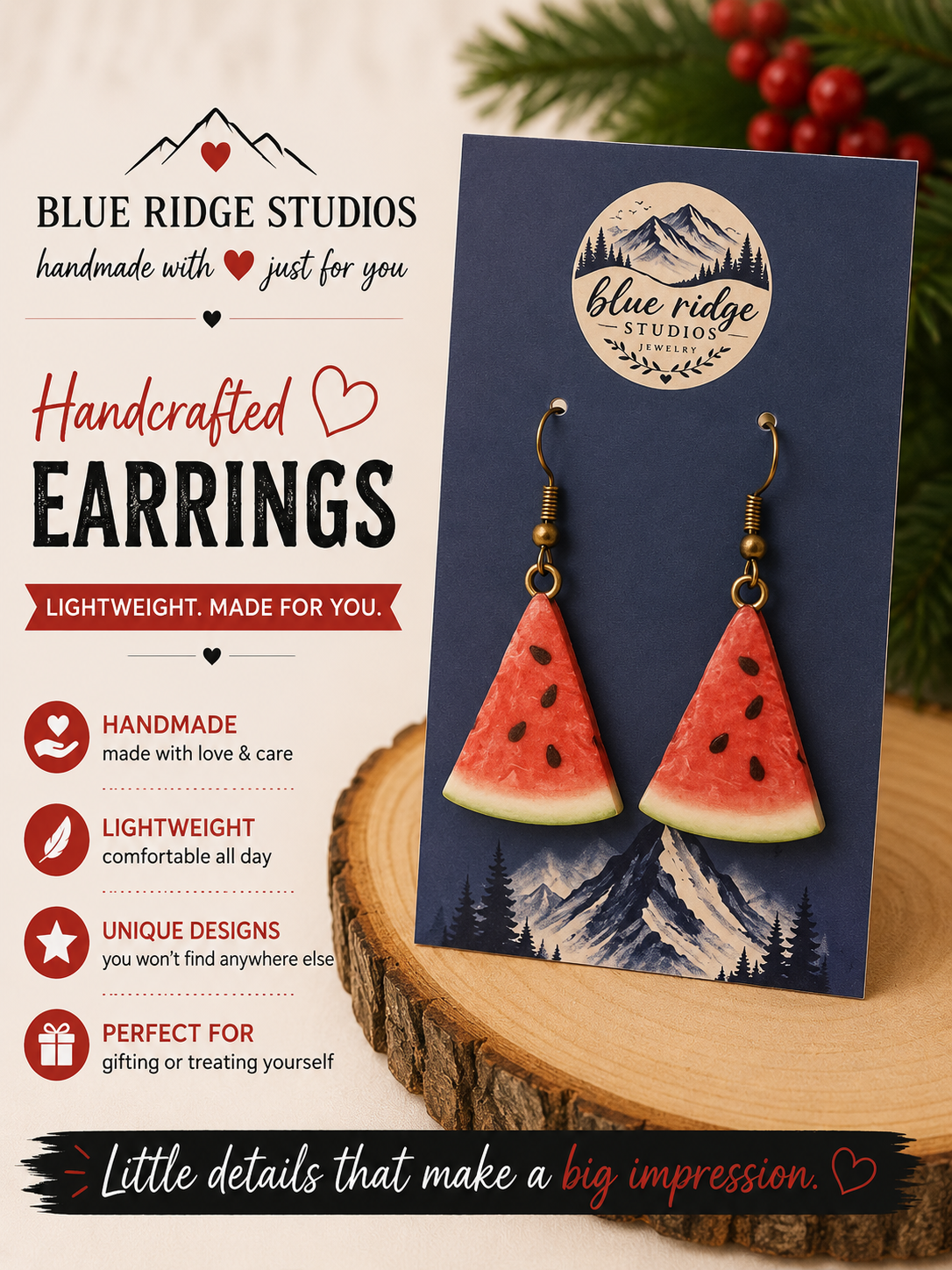 Watermelon Slice Earrings