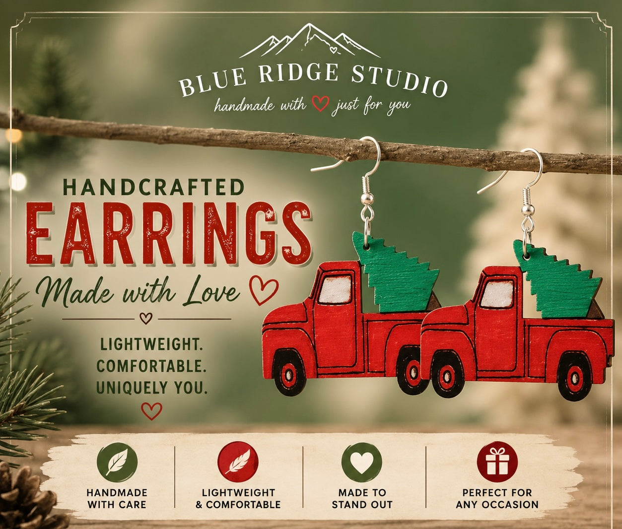 Christmas Truck Earrings
