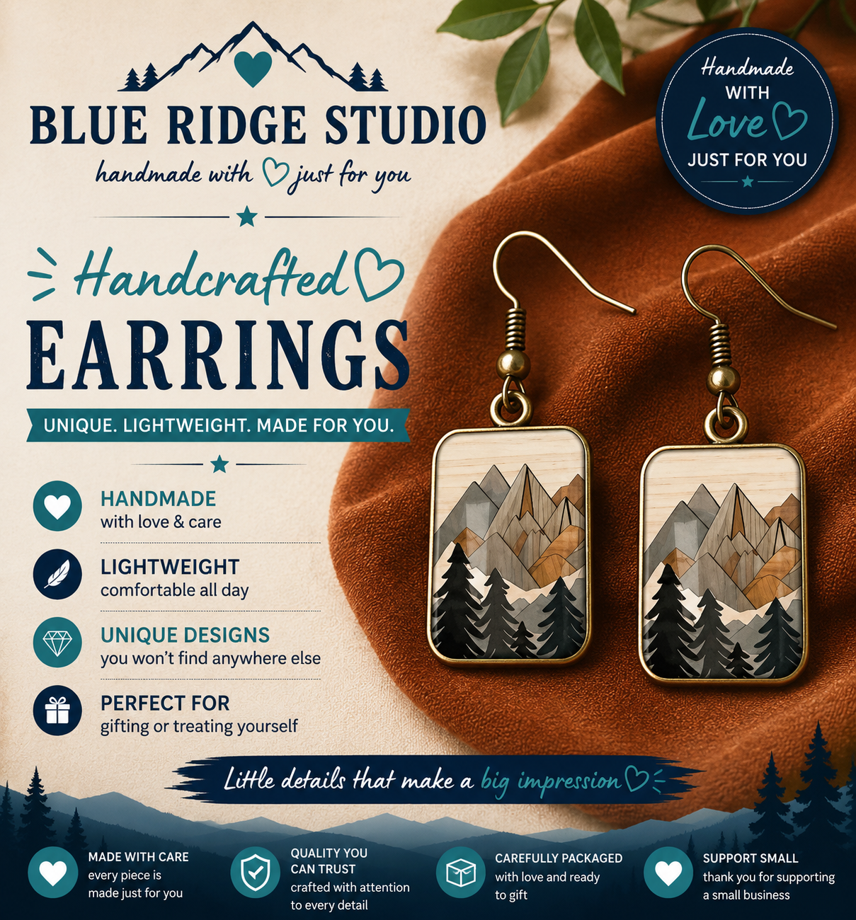Geometric Mountain Earrings