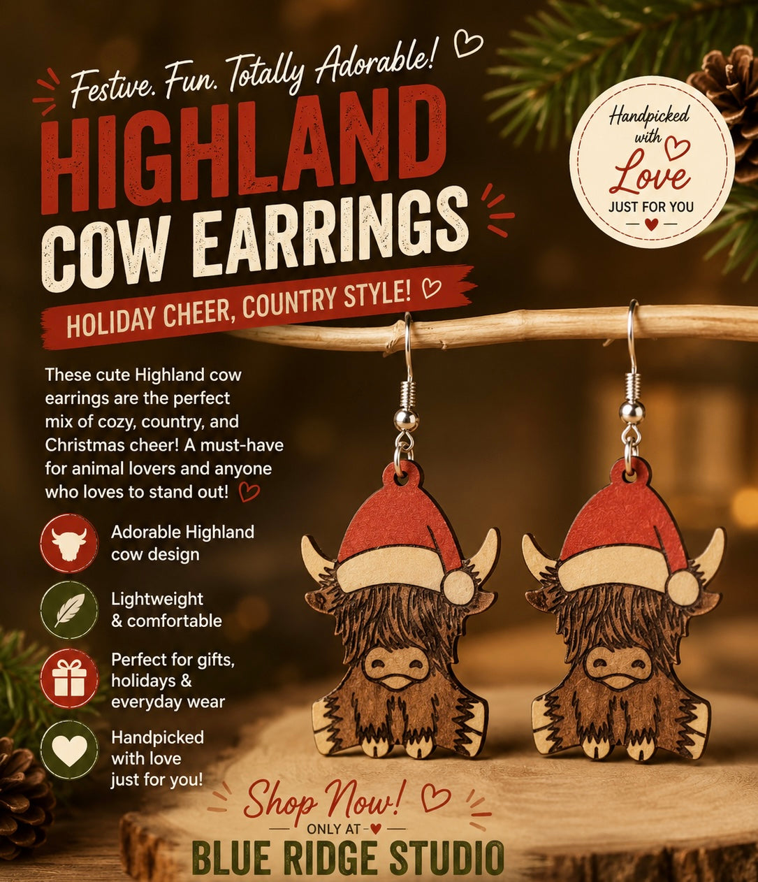Highland Cow  Earrings