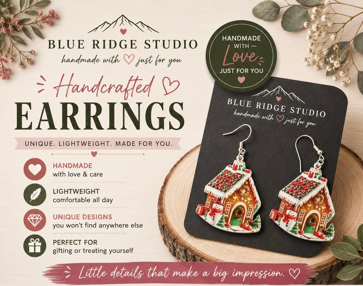 Gingerbread House Earrings