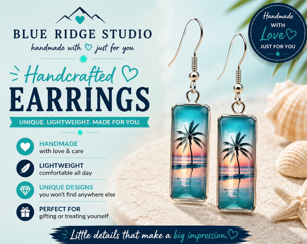 Beach & Palm Tree Earrings