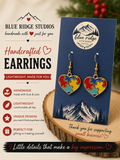 Autism Awareness Puzzle Heart Earrings