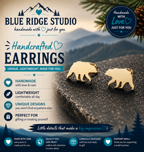 Bear Silhouette Stud Earrings