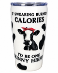 "Skinny Heifer" Cow Print Tumbler