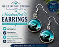 Midnight Green, Wolf Earrings