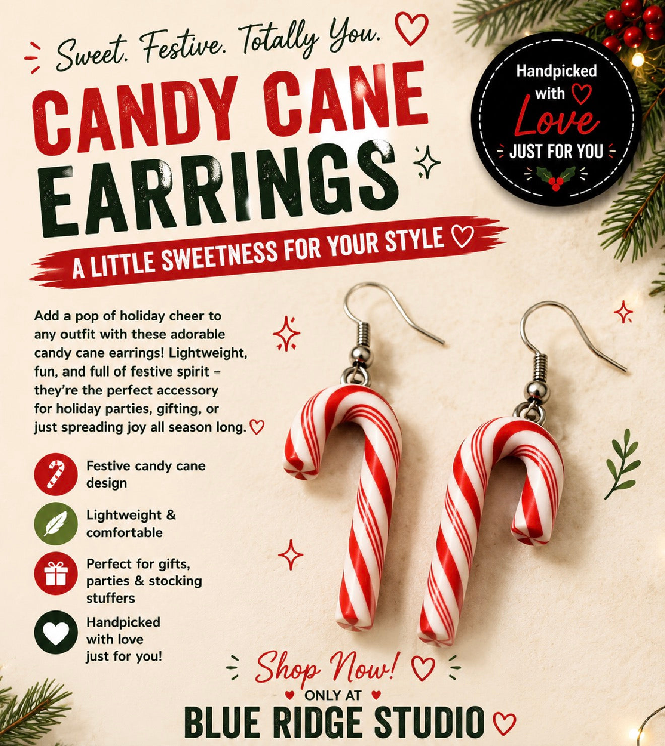 Candy Cane Earrings