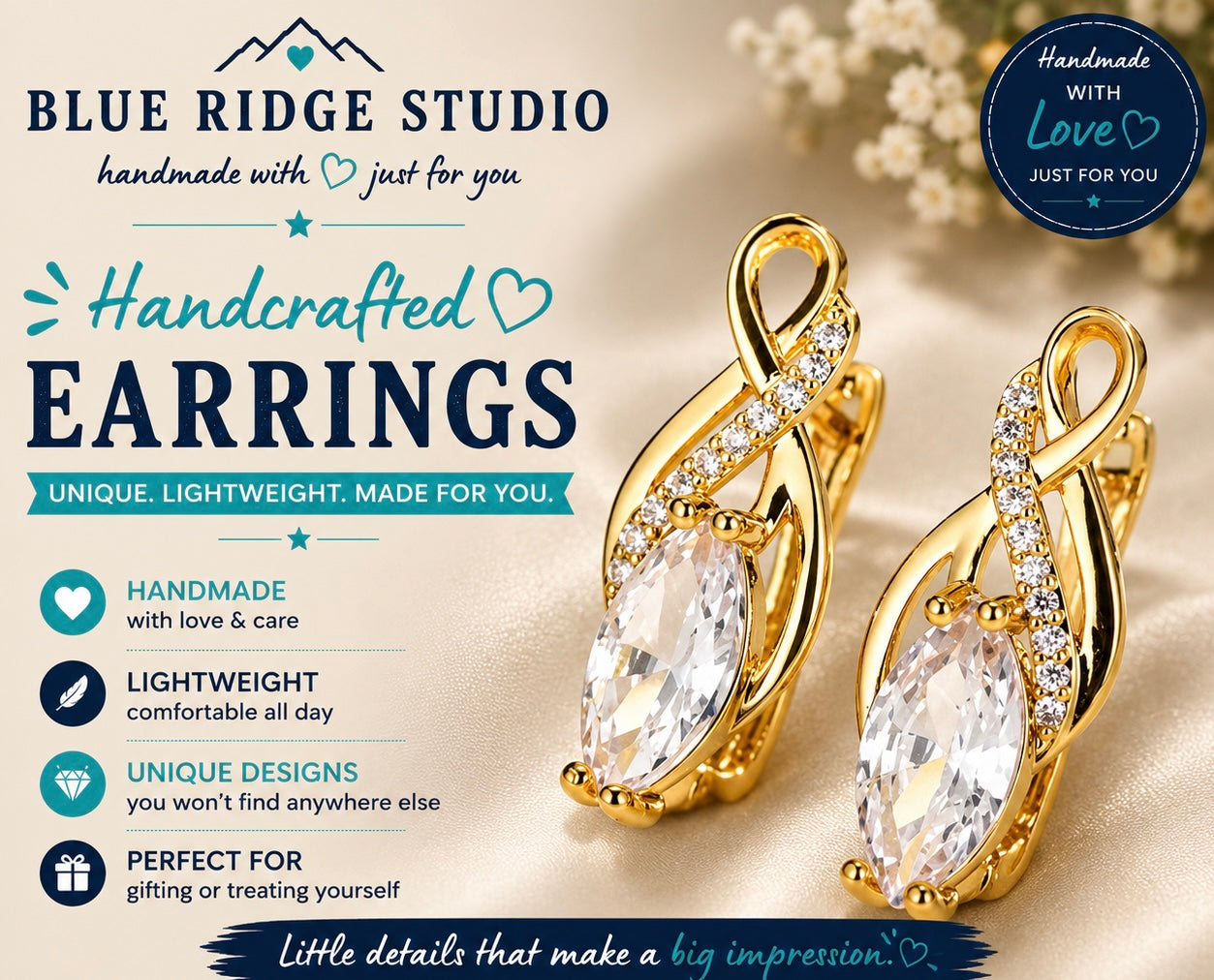 Small Gold Diamond Earrings