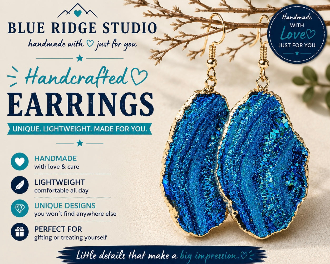 Gold and Blue Earrings